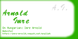 arnold imre business card